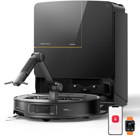 roborock Saros Z70 Robot Aspirateur 22 000Pa, Bras Mécanique OmniGrip, Châssis AdaptiLift, FlexiArm Riser, Système Autonome StarSight 2.0, Station Multifonctionnelle 4.0, 7,98cm Ultra-mince, APP/Vocal