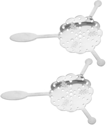 Generic Set of 2 Spoons Silverware Mesh Strainer Stainless Steel Cocktail Dripper Fountain