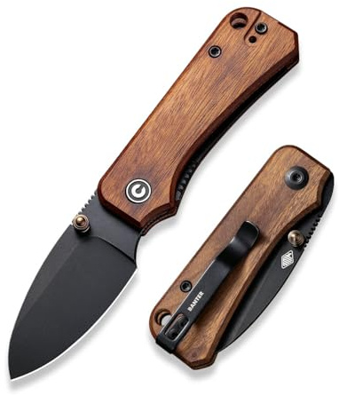CIVIVI Baby Banter Small Folding Pocket Knife with 5.94CM Nitro-V Blade | EDC Knife with Clip, Black G-10 Handle, for Outdoor Camping Hiking Gifts C19068SB-2