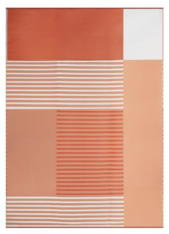 IDMarket - Tappeto esterno GEOMETRIQUE Terracotta 270 x 370 cm