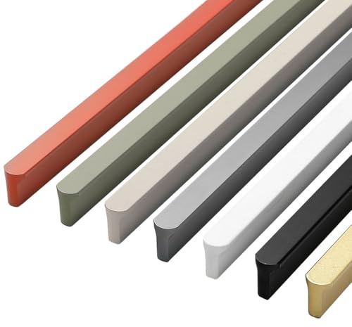ZESLIV 4 Stück Möbelgriffe, Schrankgriffe aus Aluminium, Bohrlochabstand 128mm, Grau Küchengriffe Schubladengriff für Kleiderschrank Tür Schubladen