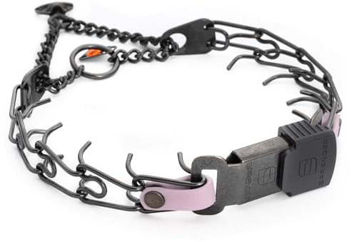 Herm Sprenger Hundehalsband aus Edelstahl mit Schnellverschluss-ClicLock-Schnalle und Biothane-Einsatz, Trainingshalsband, hergestellt in Deutschland (Pastellviolett, 40,6 x 2,25 mm (Halsumfang bis 33