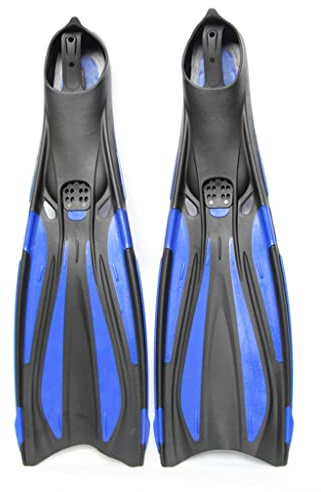 TEOYETTSF Scuba Diving Fins Adult Adjustable Swimming Shoes Silicone Long Submersible Snorkeling Foot Monofin Diving Flippers(Blue,36-37)