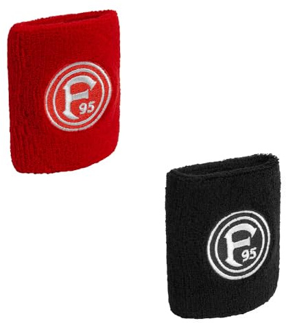 Fortuna Düsseldorf Schweißband Rot Schwarz – F95 Fanartikel Armband – Fußball Sport Schweißband – Offizieller Fortuna Düsseldorf Merch – Elastisch & Saugstark