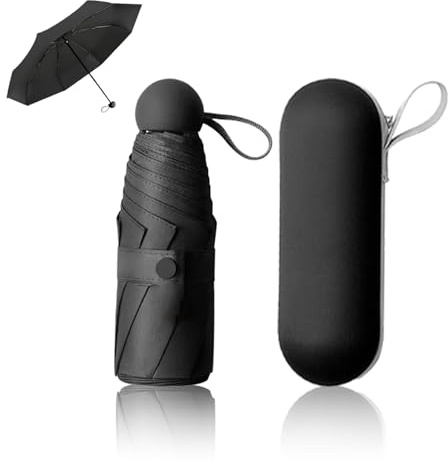 ACETEND Mini Folding Travel Umbrella, Windproof and Sun Anti-UV, Dual Purpose Compact Umbrella,Small for Handbag with Storage Box,for Men Women Teens & Kids
