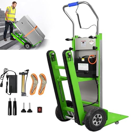 Electric Stair Climbing Hand Trucks Dolly Cart, 900lb Capacity Heavy Duty Stair Climber with Ropes, Carry Heavy Objects Up and Down Stairs Effortless for Furniture Logistics Warehouse, 1250W Motor