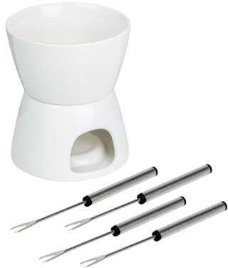 Rungassi Schoko-Fondue-Set Schokolade aus Porzellan Maße: ca. 10,3 x 10,3 x 13 cm Art. 24672