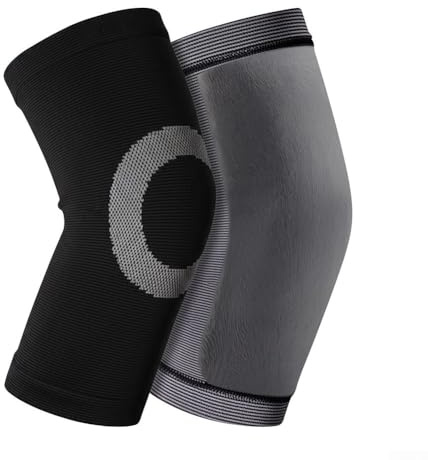 Ginocchiere per adulti, confezione da 2, foderate in caldo pile, antiscivolo, elastiche, per attività invernali all'aperto, sci, ciclismo, basket, protezione per gambe