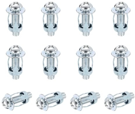 QUARKZMAN 12 Stück Spreizdübel M8x34.5mm Stahl Hohlwanddübel Schrauben Gipskarton Befestigungsschrauben Molly Bolzen Hohlwanddübel Für Trockenbau Ziegel Holztüren Dünnmetall Beton Silber