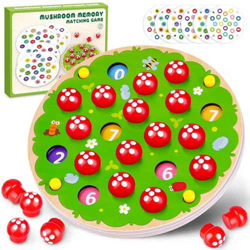 Geschenk Mädchen 4 5 6 Jahre, Montessori Kinderspiel, Memory Spiel ab 3