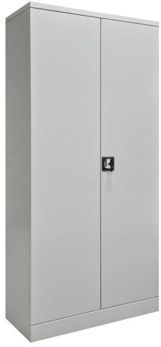 INOFEC Metallschrank 195x92x42 cm Aktenschrank Lagerschrank Werkstattschrank Grau