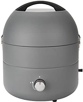 TAINO Tischgrill Kompakt-Grill Gasgrill Gas Tisch Edelstahl-Brenner BBQ Camping (Grill-to-Go Grau)