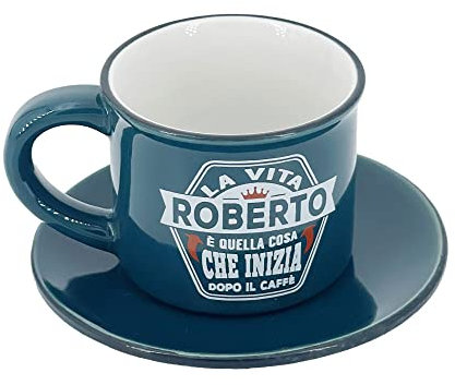 Clearco TAZZINA DA CAFFE' PERSONALIZZATA CON PIATTINO - ROBERTO