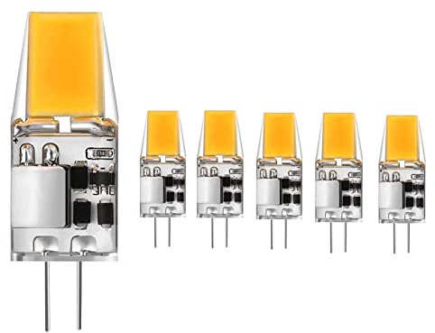 EIMOPE G4 LED Lampen, 5W LED Birnen Ersetzt 50W Halogenlampen, Warmweiß 3000K 500lm, 12V AC/DC, 360 Grad G4 LED Birne, Nicht Dimmbar Stiftsockellampe Glühbirnen, 5er Pack