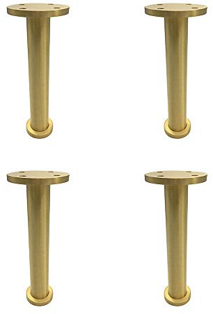 BOCbco Möbelfüße Aus Reinem Kupfer, 11 Cm/13 Cm/16 Cm/21 Cm, Schrankfüße, Diy-Möbelfüße, Badezimmerschrankfüße, Gebürstete Rundrohr-Stützfüße (4 Stück)/13Cm
