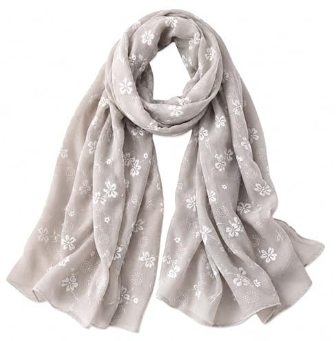 MAIRY Halstuch Damen Floral Schals Mode Muster Blaue Übergroßer Stola Tücher Mit Fransen Lang Schals Deckenschal