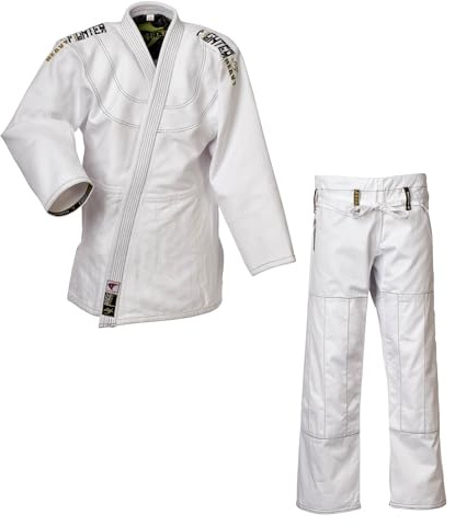 Ju-Sports Ju-Jutsu Anzug Fighter heavy JJIF approved 165 I Extra leichter, enger Jujutsu Anzug fürs Fighting I Kampfanzug mit tollem Finish I 100% Baumwolle