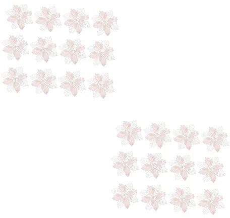 ifundom Stück Weihnachtsstern-weihnachtsbaumschmuck Glitzernde Künstliche Blumen Hohle Simulation Weihnachtsdekoration Zum Aufhängen Am Baum