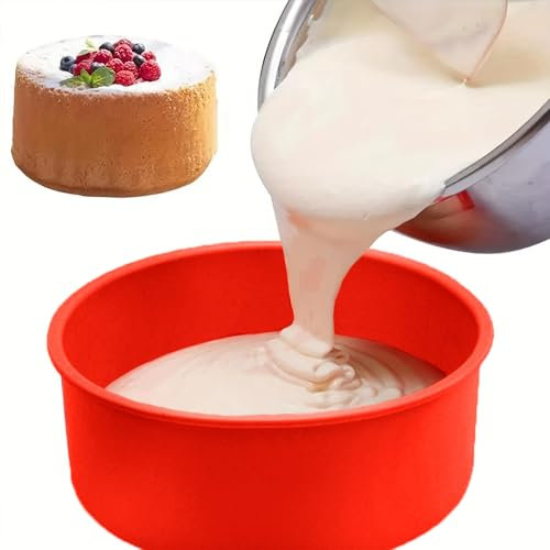 Roysmart Lot de 2 moules à gâteau en silicone - 20 cm - Ronds - En silicone - Antiadhésif - Pour gâteaux en couches, cheesecakes et gâteaux arc-en-ciel