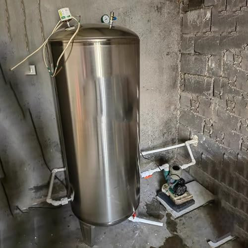 Surpresseur Réservoir en Acier Inoxydable pour Booster D'eau de Puits Intérieur, Réservoirs Sous Pression D'eau pour Pompe à Eau / Puits, Conteneurs Verticaux à Vessie de Stockage D'eau(40x65cm (60L/1