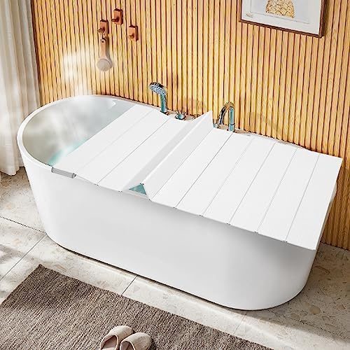 Cubierta de bañera plegable de 75 x 170 cm, cubierta de bañera, bandeja de PVC, placa aislante a prueba de polvo, resistente al agua, para casa, bañera, baño, SPA