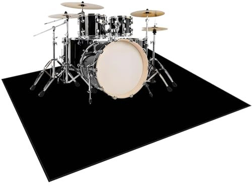 SZZEUOA Schlagzeugteppich, 140 x 120 cm Drum Teppich, Professionelles rechteckiges Drum Rug Elektronisches Jazz Schlagzeug Kit für Bass Drum Snare Drum und andere Instrumente Teppich