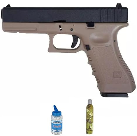 Saigo Defense Mk1 Tan Gas Blowback (6mm) | Pistola Airsoft calibro 6mm + bombola 0,20 + Green Gas (Potenza: 1 joule)