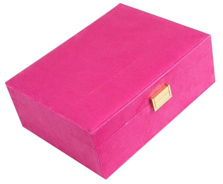 Illkjasfc Anspruchsvolle Schmucktruhe, platzsparende Aufbewahrungsbox, mehrstufiger Plüsch-Schmuckbehälter für Damen und Mädchen