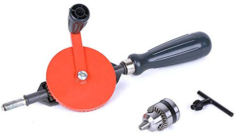 Portabrocas de doble piñón taladro manual , Taladro manual potente de 0,6-6 mm de capacidad, taladro manual portátil for carpintería, taladro de manivela ajustable for madera, plástico, bricolaje
