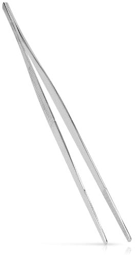 Stainless Steel Kitchen Tweezers - 30 cm Precision Kitchen Tweezer Tongs for Cooking, Garnish, Cake Decorating - Extra Long Chef Tweezers
