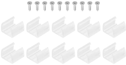 MACHSWON LED Strip Light Clips 100Pcs Mounting Bracket Fixing Clips Plastic Clamp Holders with Screws for 10mm-12mm Neon RGB Light Cable Ribbon Translucent