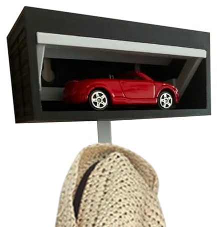 Niesel Porte-clés de garage de voiture avec porte ouvrante, crochets muraux amusants, rangement de clés de garage avec crochets pour manteaux, décoration d'intérieur pour entrée, appartement, couloir