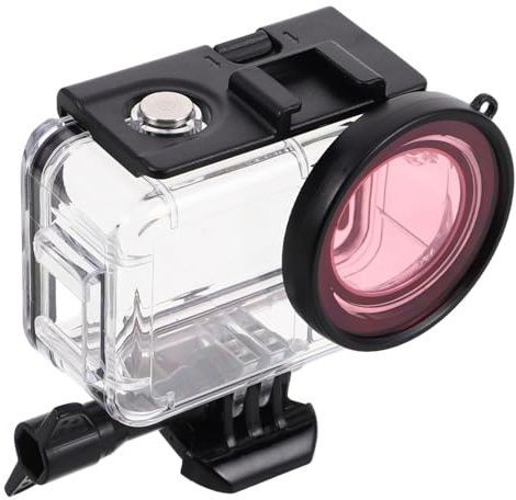 HOMSFOU Camera Housing Case with Pink Filter Durable Protective Shell for Digital Cameras Portable Underwater Case with Dual Cold Shoe Easy Installation
