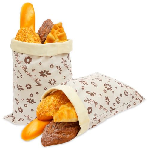 Lot de 2 sacs à pain en cire d'abeille, réutilisables, pour fruits et légumes, conservation au frais, lavables et résistants au congélateur, pour pain et pâtisseries (2 pièces)