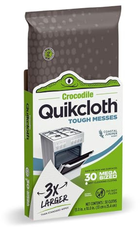 Quikcloth® Tough Messes – Plant-Powered, Gentle, Plastic-Free Cleaning Wipes for Home & Kitchen. Safe on Hands and Surfaces.