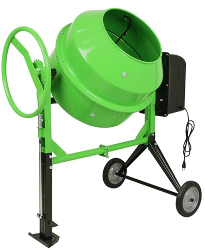 Lavoker Electric Concrete Mixer 5.7 Cu Ft 160L Power Cement Mixer 650W Wheelbarrow Mixing Machine with Stand And Wheels for Stucco, Mortar, Seed