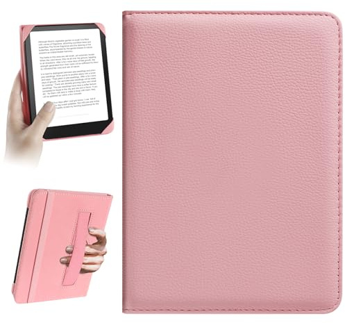 HoYiXi Universal Case for 6.8 Inch 7 Inch Kindle eReaders Compatible with Paperwhite/Kobo/BOOX T68/iReader Ocean,6.8-7 eReaders Protective Case Cover Elastic rope,Pink