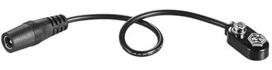 SPYMINNPOO Connettore a Scatto per Cavo Convertitore per Alimentatore Pedale Chitarra, Metallo Nero e Materiale Plastico, Morsetto/supporto Batteria da 9 V, per Effetti Chitarra, Lunghezza 20 Cm (1