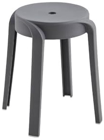 Home Deluxe Hocker NIVO – Stapelbar, Grau (6er Set) | Platzsparende Sitzhocker für Küche, Wohnzimmer & Garten