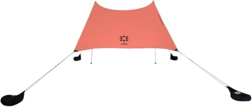 Neso Tents stora strandtält, 2,1 meter hög, 2,7 m (9 fot) x 2,7 m (9 fot), förstärkta hörn och svalare ficka (korall)