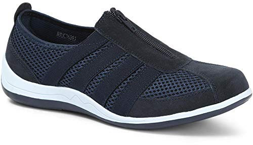 Pavers Women’s Zip-Up Trainers in Navy - Active Footwear with Breathable Mesh Upper - Ladies Versatile Shoes for Everyday Wear - Size 7 UK/EU 40