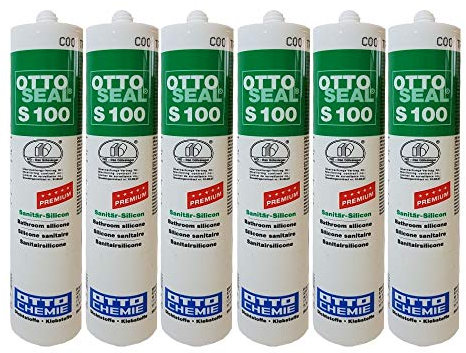 Sparset 6x Otto S100 Sanitär Fugen Silikon Bad Dusche Küche pilzhemmend und dauerelastisch 300ml schwarz