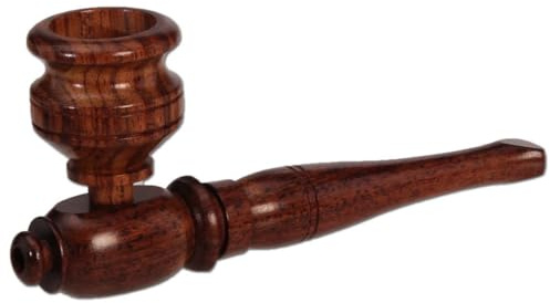 bong-discount Handpfeife, HOLZ-Pfeife zerlegbar | glatt geschliffen | 100 mm | ROSENHOLZ