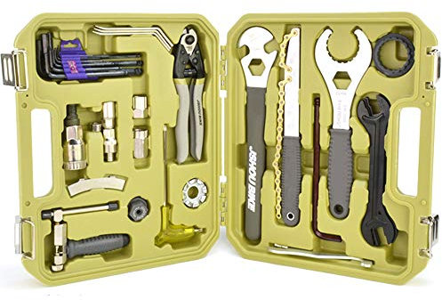 Kit d'outils de Vélo Volant Manivelle Support Chaîne Outils de Démontage et Réparation Accessoires Essentiels de Vélo de Route Multifonctionnel avec Boîte en Plastique