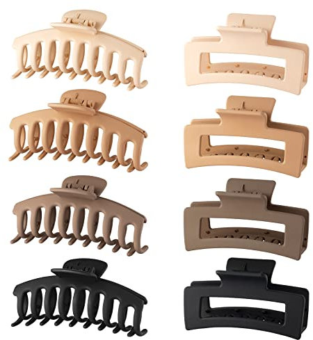 Wekin Haarklammern für Damen und Mädchen,8 Stück,Haarklammer für dickes Haar,dünnes Haar,starker großer Halt, 10,9cm, rutschfeste Haarklammern,Klauen-Clips zum Baden und Kochen,Vintage-Klauen-Clips