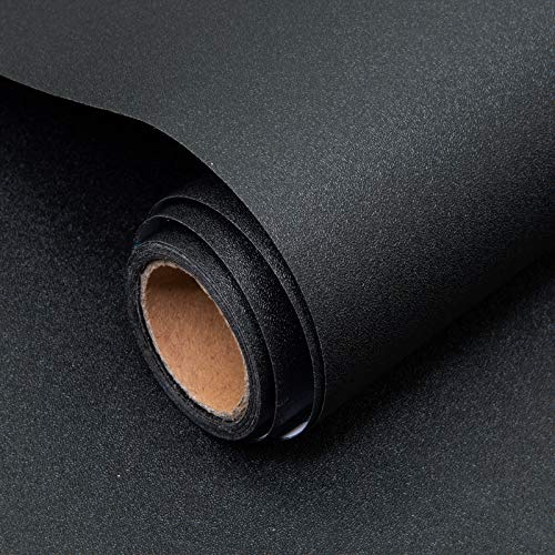 Decoroom Sticky Back Plastic Black Self Adhesive Paper 30X300cm Peel and Stick Wallpaper Vinyl Film Roll Covering Wardrobes Drawers Doors Bedroom Living Room Removable DIY Furniture Stickers