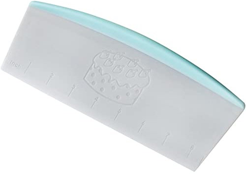 tinysiry Raspador de grado alimenticio de 9 pulgadas, raspador de mantequilla con escala, cortadores de corte de pasteles para hornear DIY perfectos para raspar, porcionar masa, cortador de masa Azul