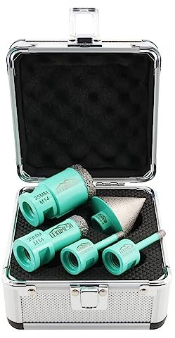 Kit de Broca de Diamante - 5piezas (6/6/20/35mm+50mm Broca Fresado Chaflán de Diamante) LEKOMESH Sierra de Corona para Porcelánico Cerámica Granito Mármol Mampostería Piedra