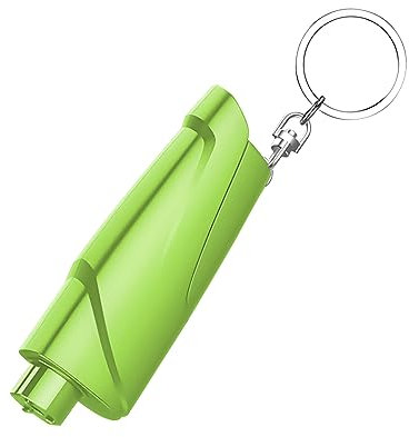 JNNJ 3-in-1 Nothammer Auto-Sicherheitshammer Notfallwerkzeug, Auto Nothammer mit Gurtschneider Für Autoglas Fenster, Fensterbrecher für Unterwasser und Land(Grün)