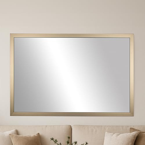 Frame My Mirror Gold Bathroom Mirror for Wall, 30 x 40 Champagne Bronze Bathroom Vanity Mirror, Made in USA, Hangs Horizontally or Vertically, Ellis Design